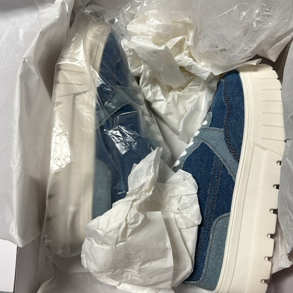 Lisa Vicky Pal Platform Sneaker Dark Blue Multi Patchwork Quilted - Picture 2 of 4